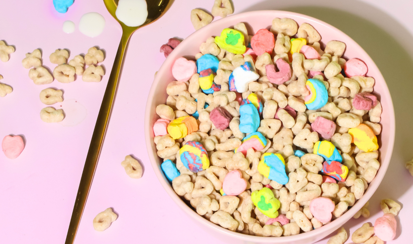 Lucky Charms cereal bowl
